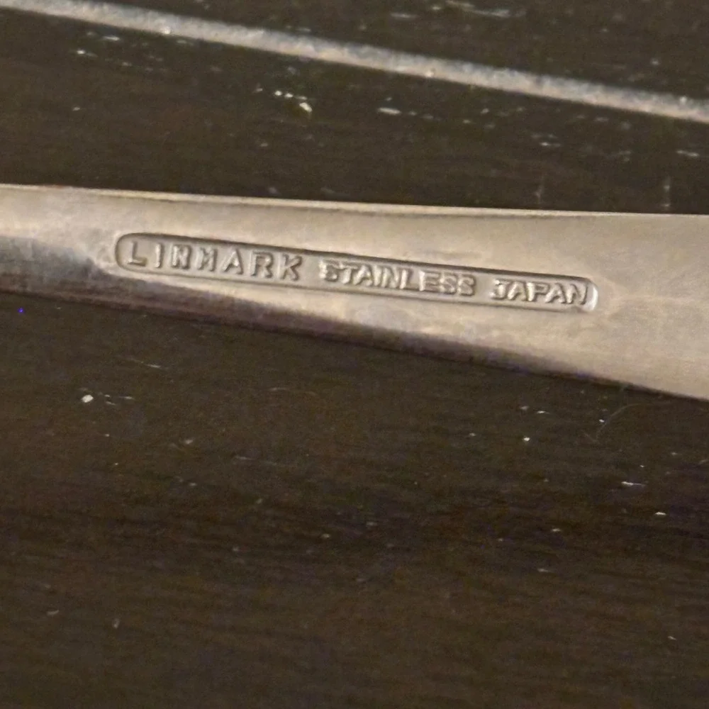 Linmark Stainless Japan Dinner Fork Mid Century Modern Slanted Handle Vintage